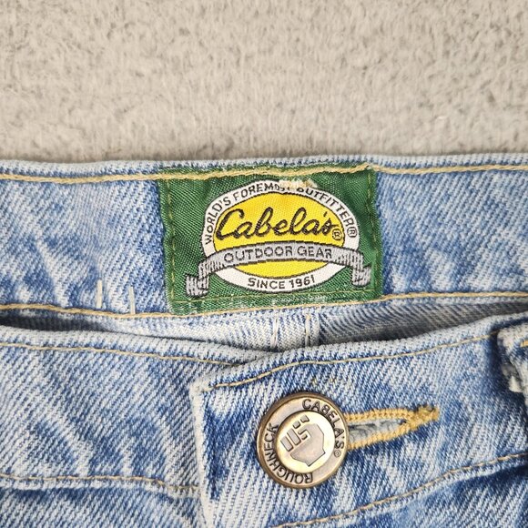 Mens 32x32 Classic Straight Leg Blue Jeans Cabellas Outdoor Mid Rise American - Picture 7 of 10